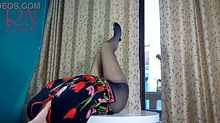 The beautiful woman in stockings craving for excitement