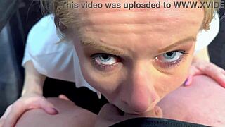 Blonde babe gets humiliated and ass worshiped in real life