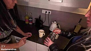 secret sex meeting with my girlfriend in our kitchen