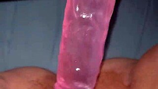 She’s just chilling with a dildo for some solo fun. It’s all about her pleasure today.