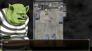 Hentai game brings to life a rough threesome with a slime monster and a thug