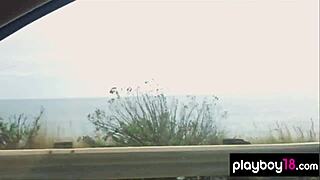 Bombastyczna brazylijska piękność Alana Campos ujawnia swoje olbrzymie cyce na zewnątrz