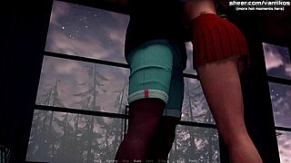 Горная синяя 18-летняя тинейджер получает мокрую киску пальцами в душе