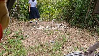 Losowy obcy kierowca trójkołowego roweru rucha mnie w opuszczonym domu publicznie