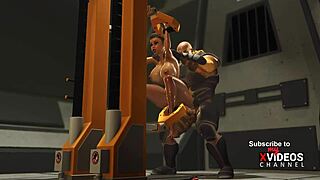 ¡Mierda, Ebony Tetona Se Deja Follar El Culo Por Soldado Sci-Fi En La Celda!