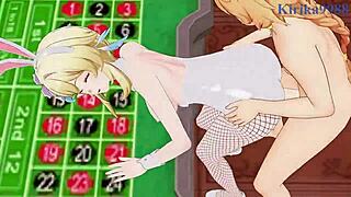 Paimon, Lumine och Aether i vild hentai-action från Genshin Impact