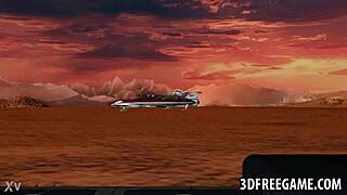 a hot 3d cartoon blonde gets her intimate area licked by a partner