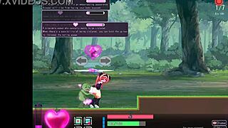 red haired girl fucks green men in hentai game