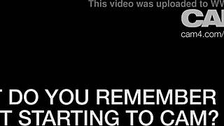 Blonde girl chats in glasses during casting interview.