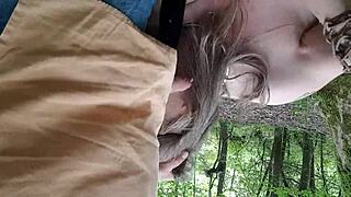 esclave f feels the bdsm thrill in the outdoor forest.