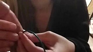 She sucks cock deepthroat before getting fucked.