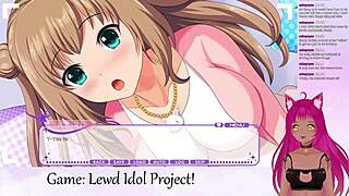 vtuber dives into lewd idol project with big tits action. 😘