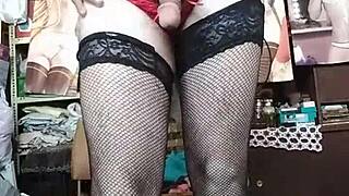 Sexy Travesti Teases in Red Hot Tanga