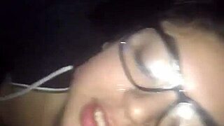 Big Cock Cums All Over Mami Glasses!