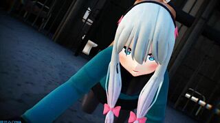 Sagiri Izumi Performs Raspberry Dance With Monster Toon In Mmd Animation