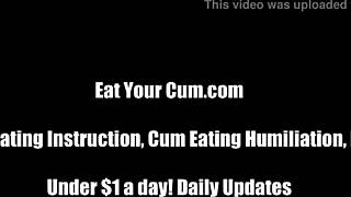 Femdom mistress forces you to swallow your own cum in pov session.