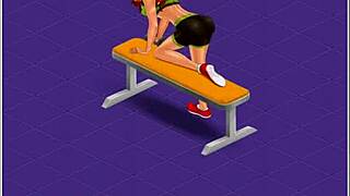 hot gym workout in hentai style