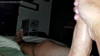 oiled handjob with lots of precum