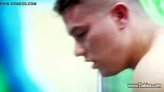 The colombian latina couple is making passionate love in their bedroom.