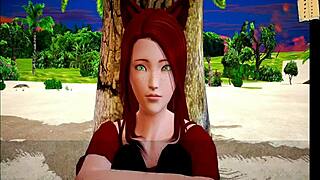 In my new family, the redhead with small tits gets erotic in homemade scene