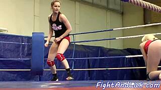 european lesbians wrestle and lick wet pussies