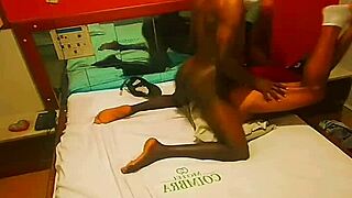 my african buddy checkin out my lil spot, ya know... got messy real quick, damn.