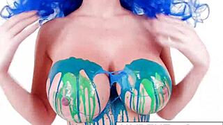 jayden jaymes in latex, masturbating her pussy