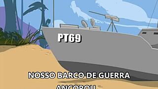 brazilian gay pornstar in animated military scene gets dominated hard.