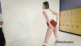 Fourway sex party with deep gagging and wild banging action