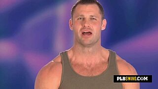 Hot brunette babe interacts intimately in front of her man