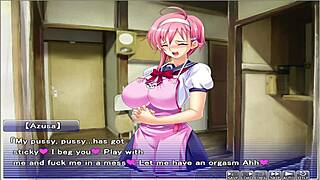 This hentai episode has them watching through a peeping hole in the apartment of love