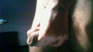 Detailed Hairy Cock Masturbation Scene.