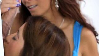 Brunette milf and teen suck cock at gloryhole?