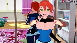 gwen tennyson has sex in front of the mirror in ben 10 hentai pov
