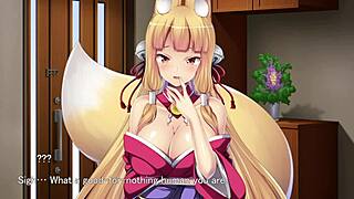 oh yeah, fox girl gives morning blowjob in hentai game!