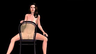 3d cartoon girl giving sexy poses in several positions