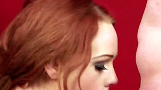 frisky beauty gets cumshot on her face gulping all the ejaculate