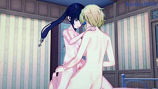 Lumine, Keqing, and Mona in Wild 3D Hentai Action