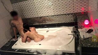 Perverted Couple Indulges in Steamy Bubble Bath Encounters