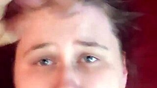 amateur babe gets face drenched in sticky cum load