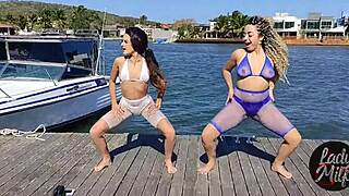 latina milf brunette with big tits enjoys oral leading to cum with friend