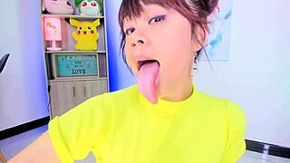 Lila Jordan Spits and Teases with Long Tongue