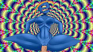 I’m overwhelmed by this psychedelic slut riding me wild