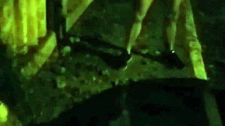 Handsome Bearded Man Exhibits Feet Outdoors