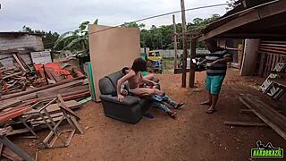 Behind the scenes with young Luara Amaral filming in community - Binho Ted Bettohfitness