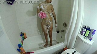 angel and her lover get steamy in the shower, sexy latina babe 😍