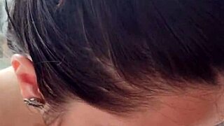 white moon sucking in front of jacuzzi