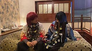 Japanese Wife Deepthroats in Costume