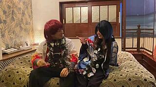 Japanese Wife Deepthroats in Costume