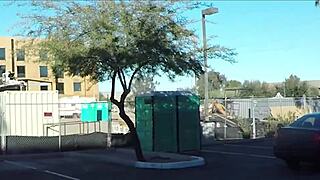 Porta Gloryhole Construction Site Blowjobs In The Outhouse